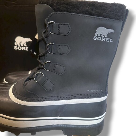 Sorel Caribou WP Insulated Men’s Size 11 Black Waterproof Winter Snow Boots - Picture 7 of 16